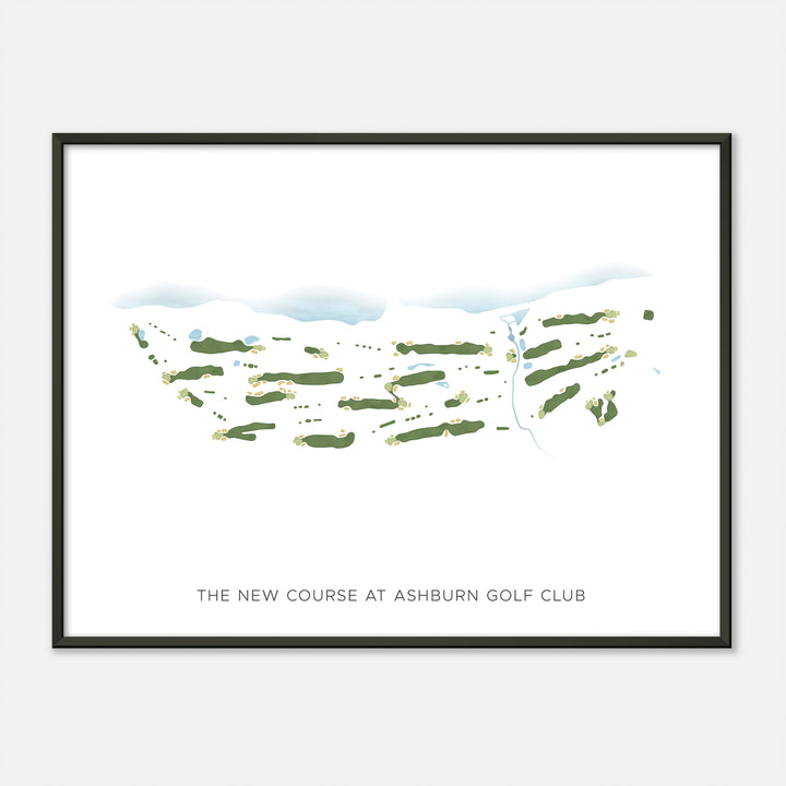 Print of The New Course At Ashburn Golf Club Modern Map