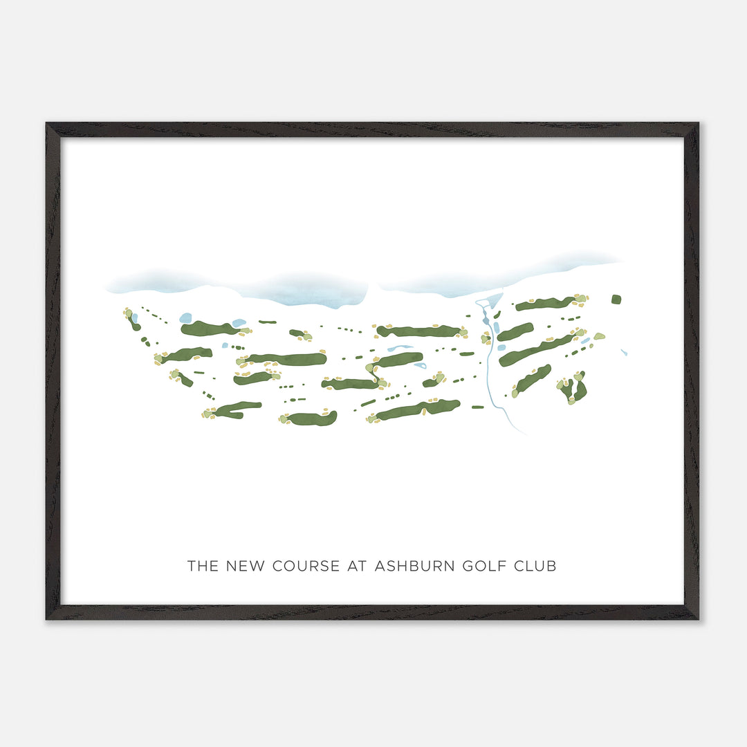 Print of The New Course At Ashburn Golf Club Modern Map