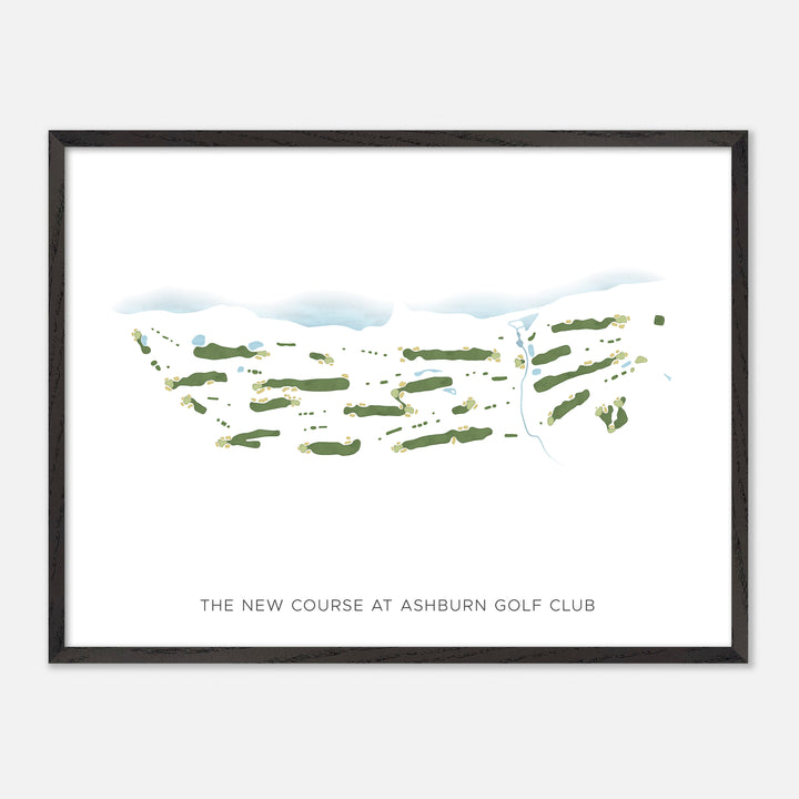 Print of The New Course At Ashburn Golf Club Modern Map