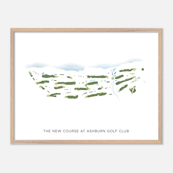 Print of The New Course At Ashburn Golf Club Modern Map
