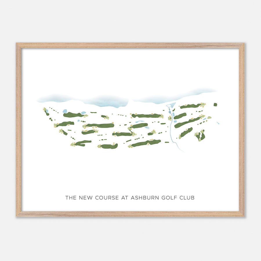 Print of The New Course At Ashburn Golf Club Modern Map