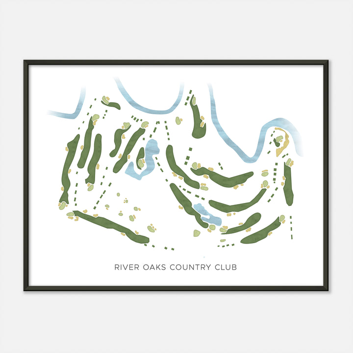 Print of River Oaks Country Club Modern Map
