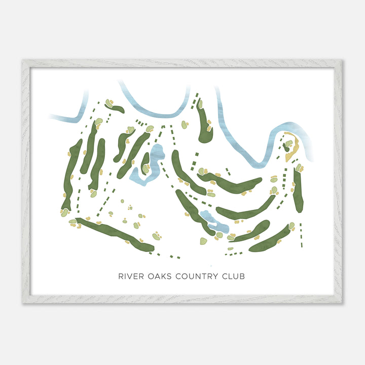 Print of River Oaks Country Club Modern Map