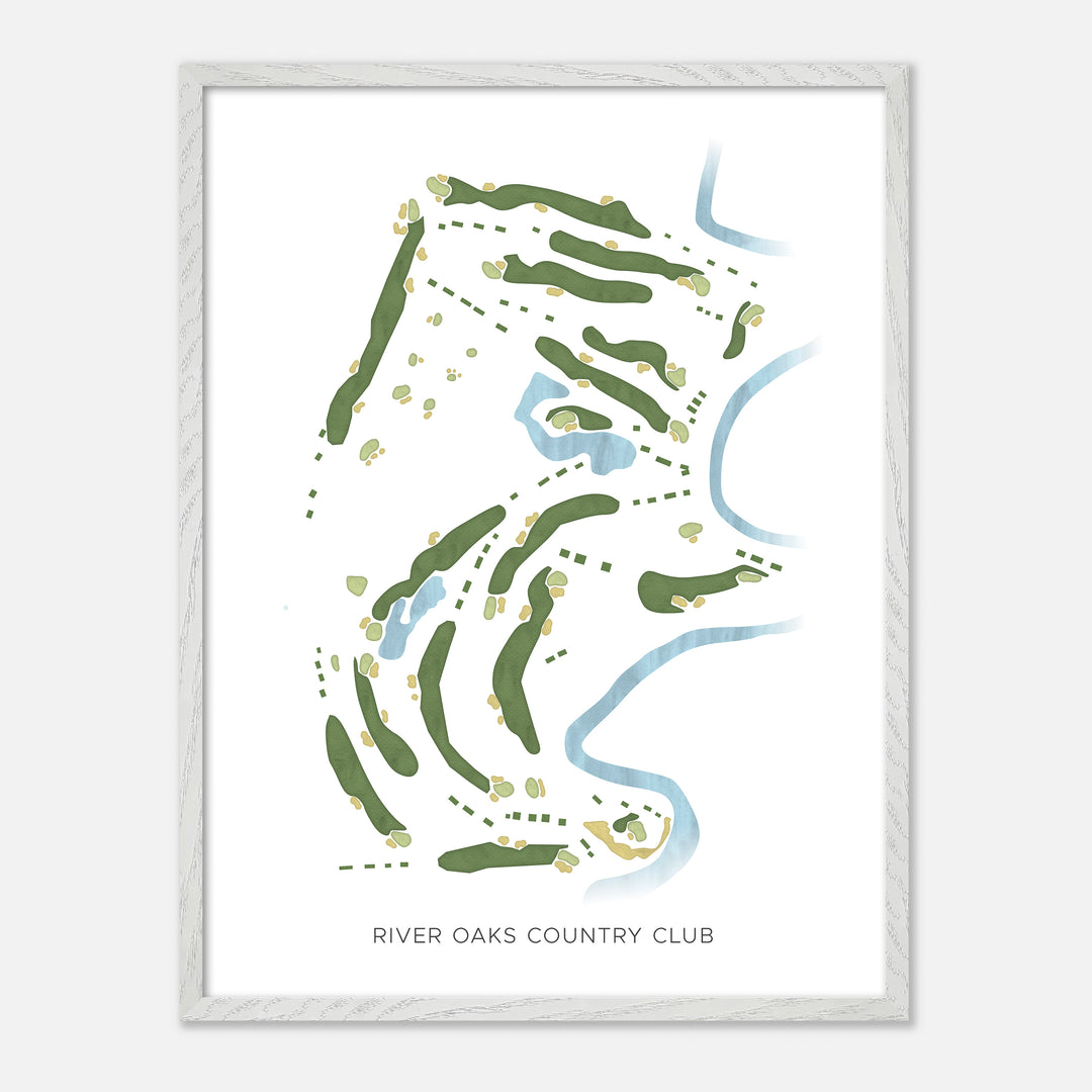 Print of River Oaks Country Club Modern Map
