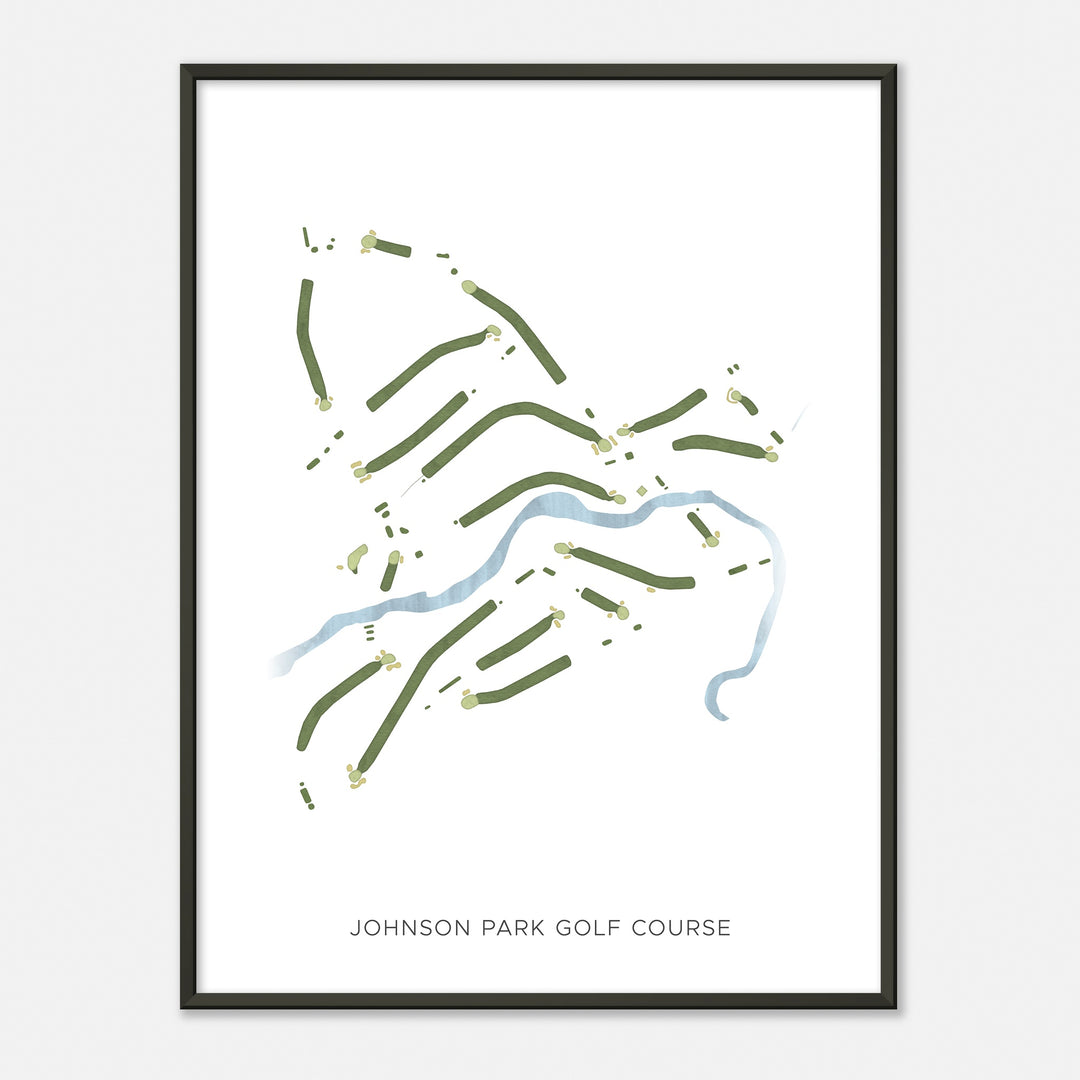Print of Johnson Park Golf Course Modern Map