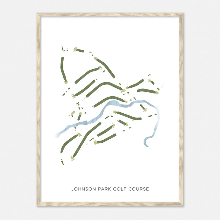 Print of Johnson Park Golf Course Modern Map