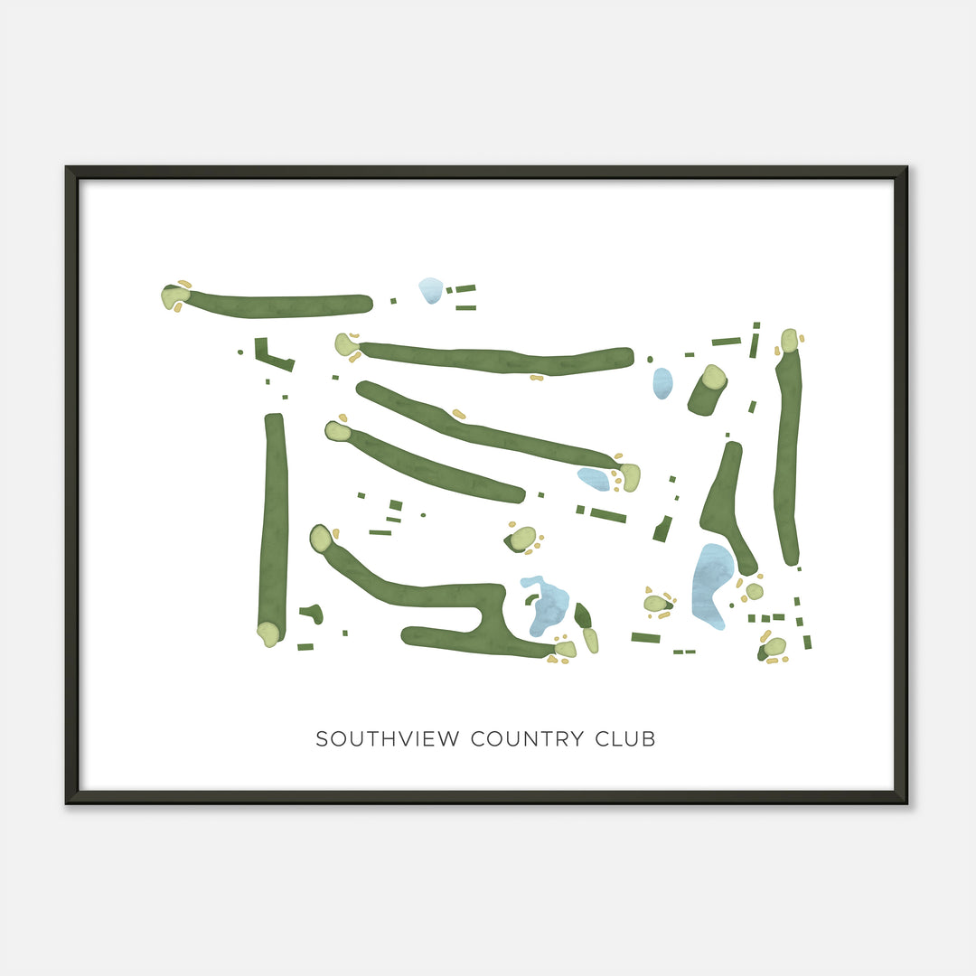 Print of Southview Country Club Modern Map