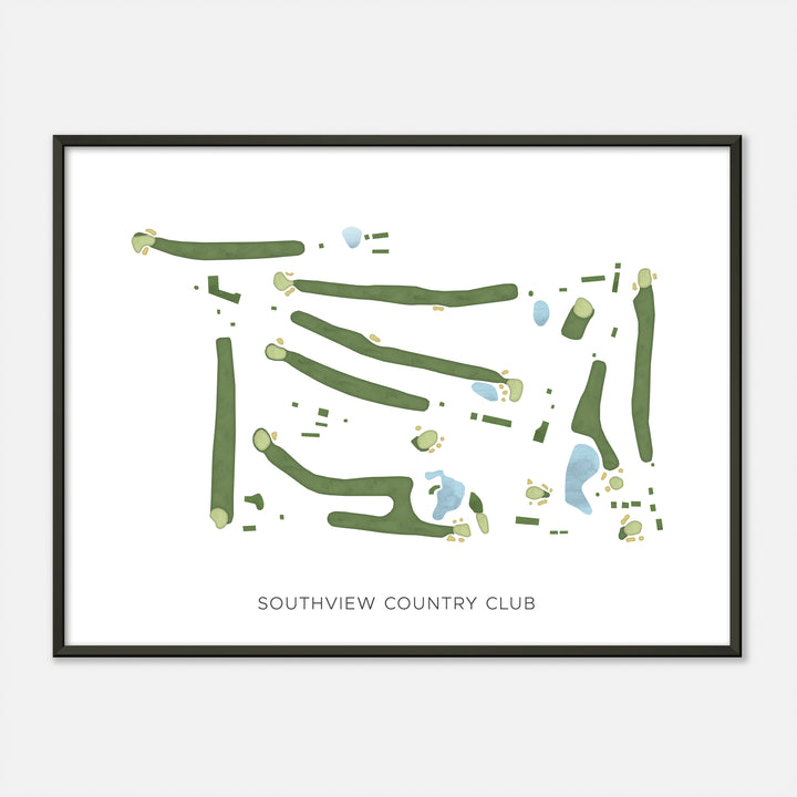 Print of Southview Country Club Modern Map