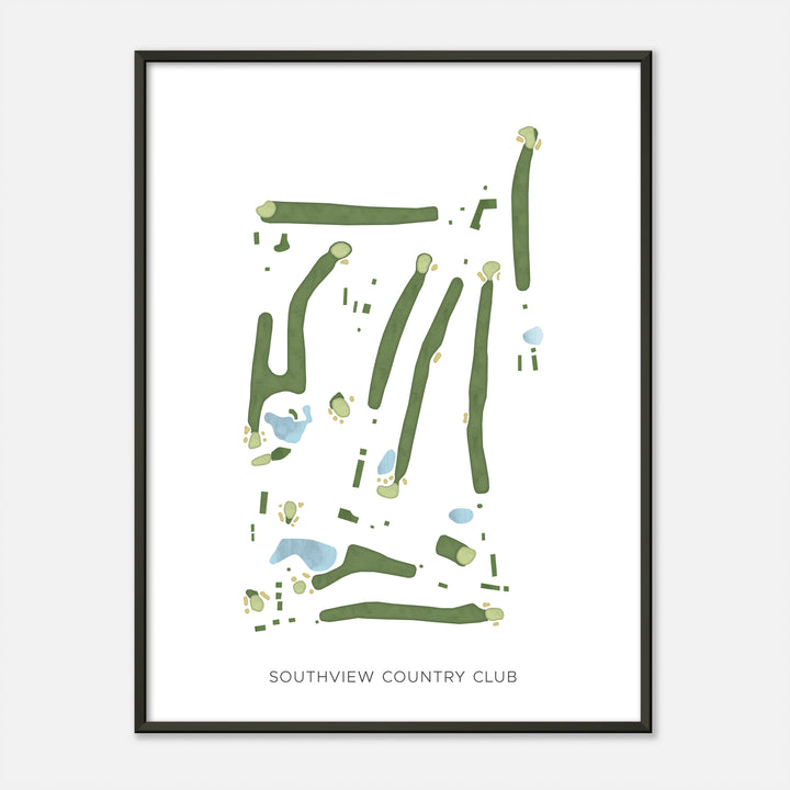Print of Southview Country Club Modern Map