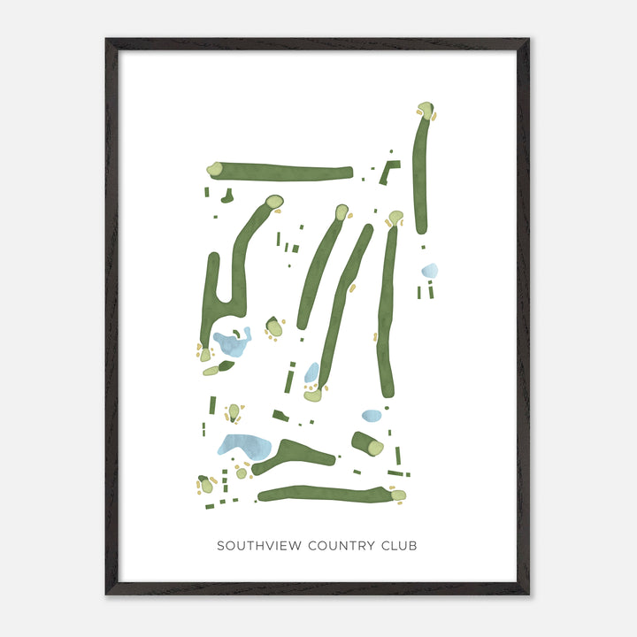 Print of Southview Country Club Modern Map