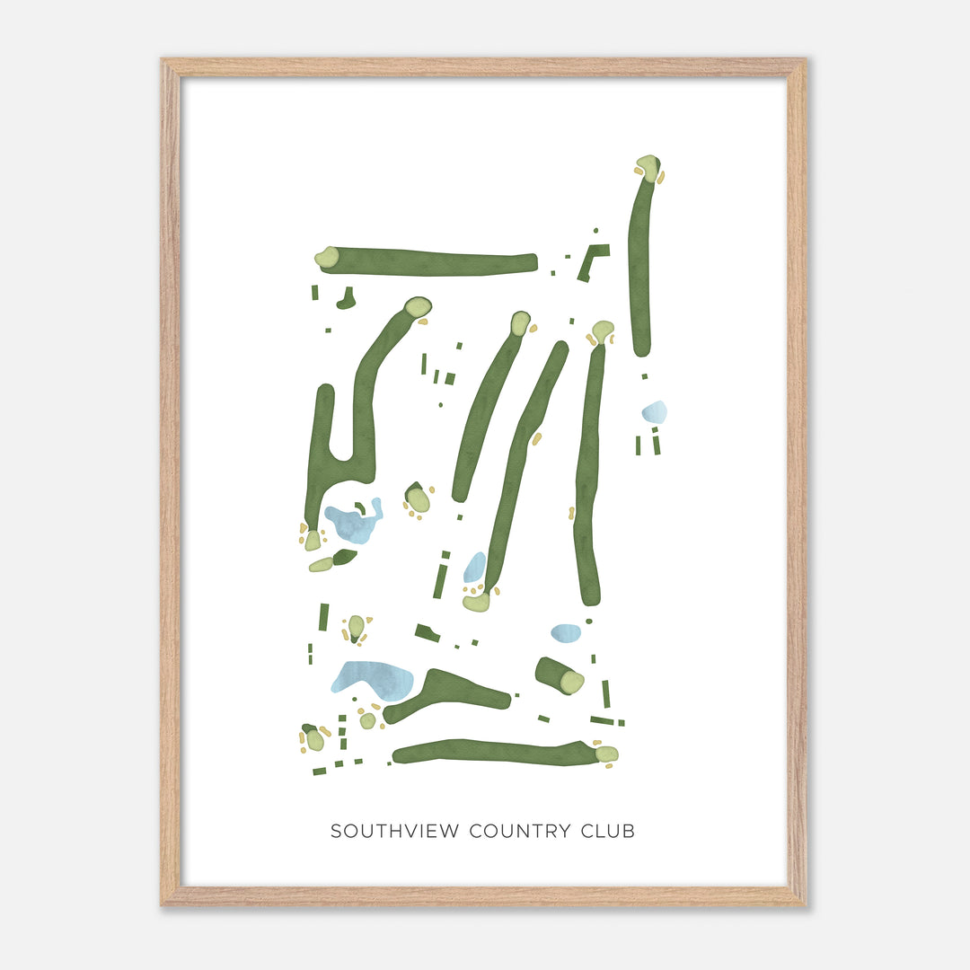 Print of Southview Country Club Modern Map