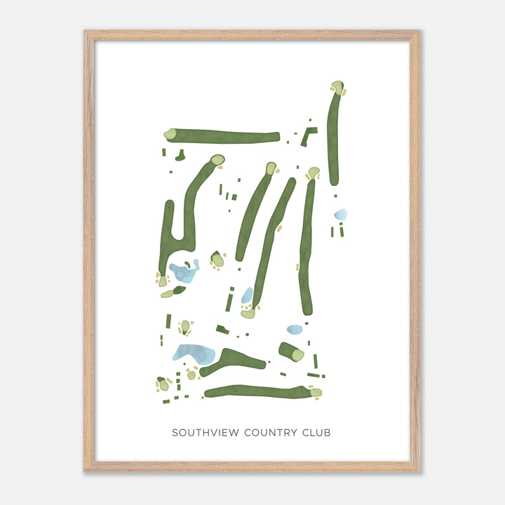 Print of Southview Country Club Modern Map