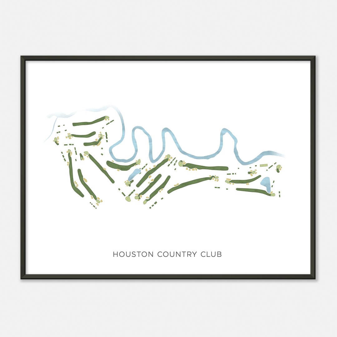 Print of Houston Country Club Modern Map