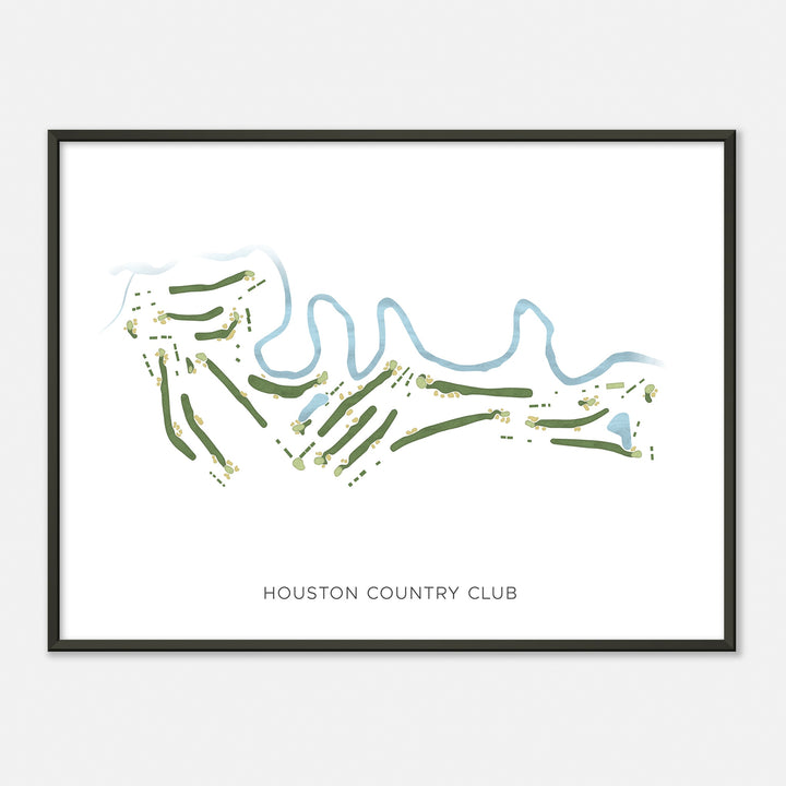 Print of Houston Country Club Modern Map
