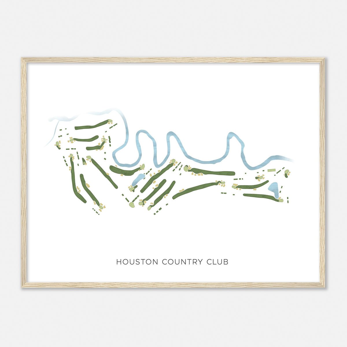 Print of Houston Country Club Modern Map
