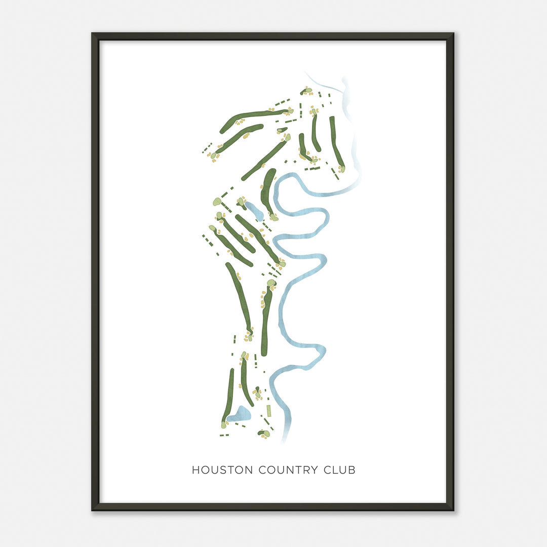 Print of Houston Country Club Modern Map