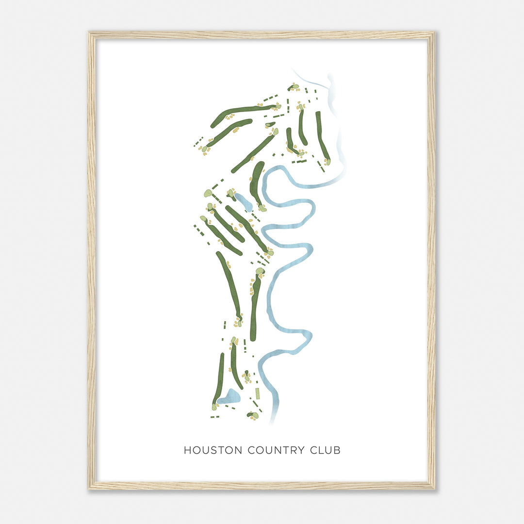 Print of Houston Country Club Modern Map