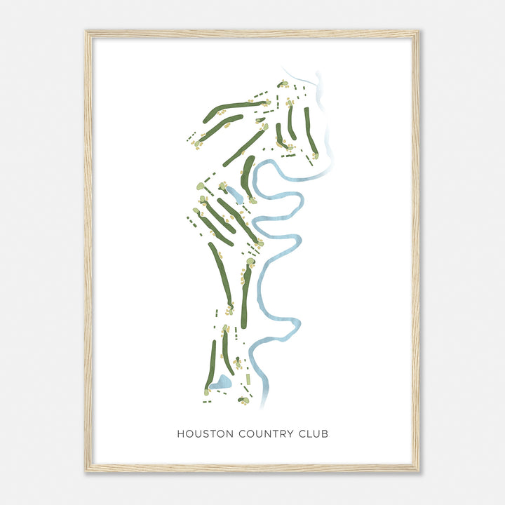 Print of Houston Country Club Modern Map