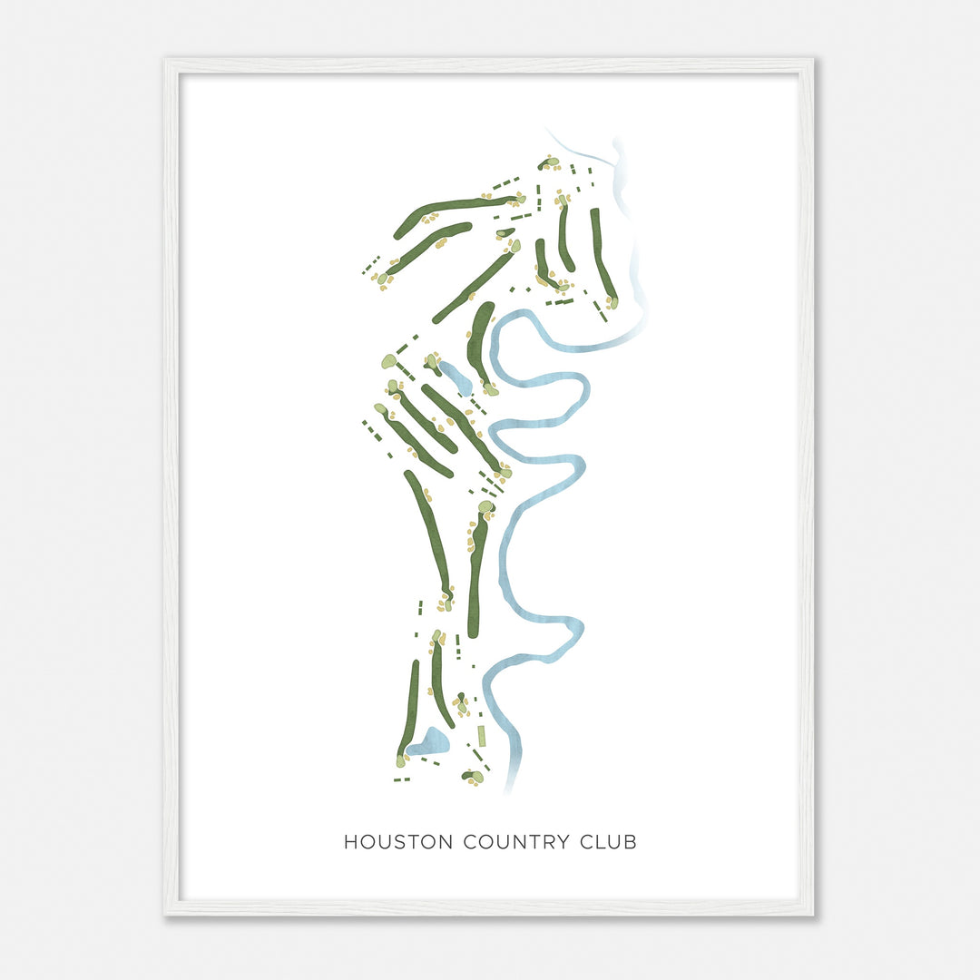 Print of Houston Country Club Modern Map