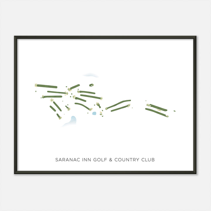 Print of Saranac Inn Golf &amp; Country Club Modern Map