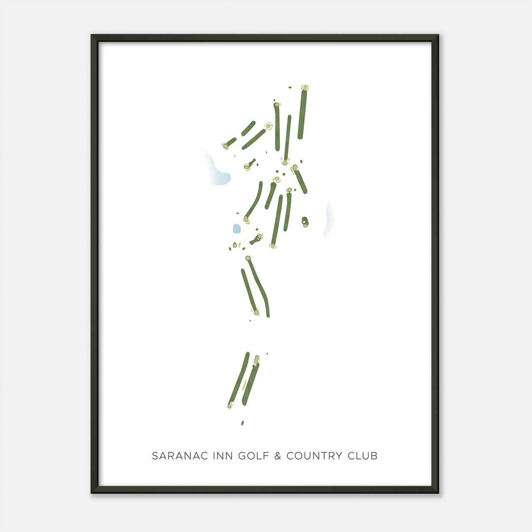 Print of Saranac Inn Golf &amp; Country Club Modern Map