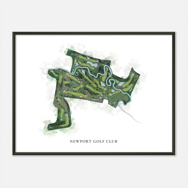 Print of Newport Golf Club Classic Map