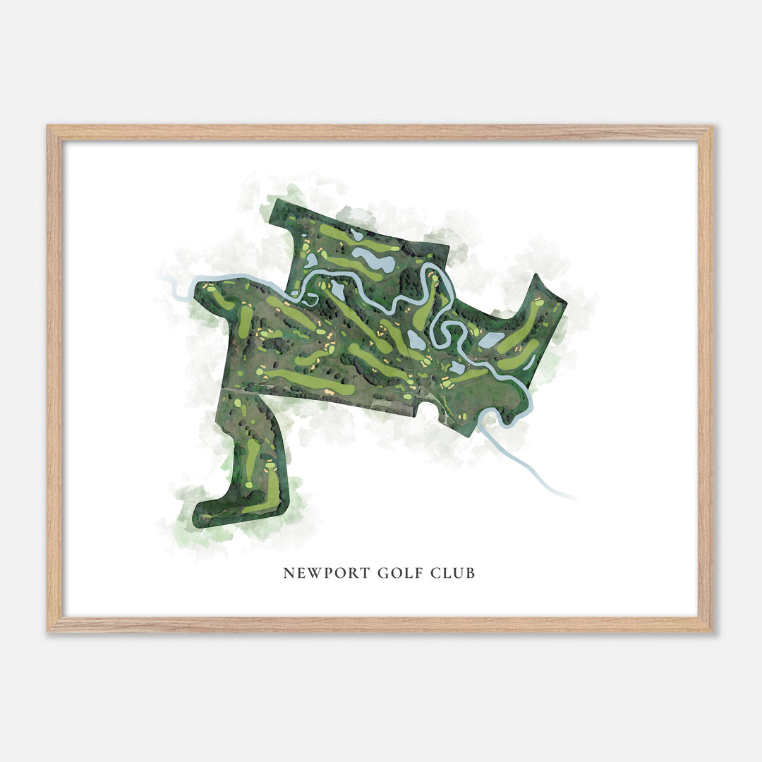 Print of Newport Golf Club Classic Map