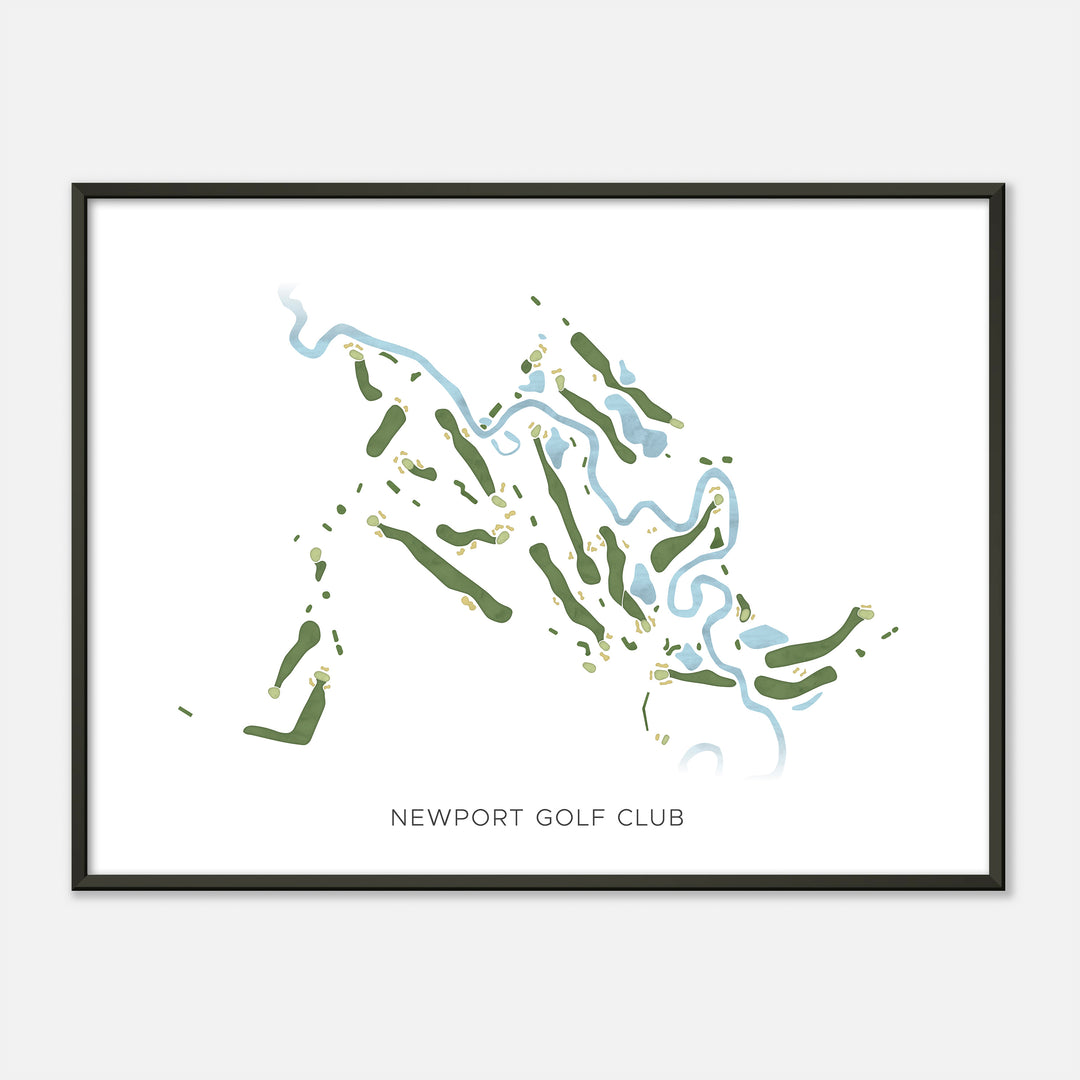 Print of Newport Golf Club Modern Map