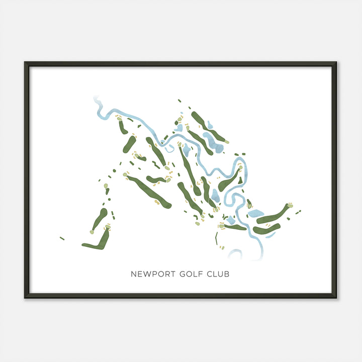 Print of Newport Golf Club Modern Map