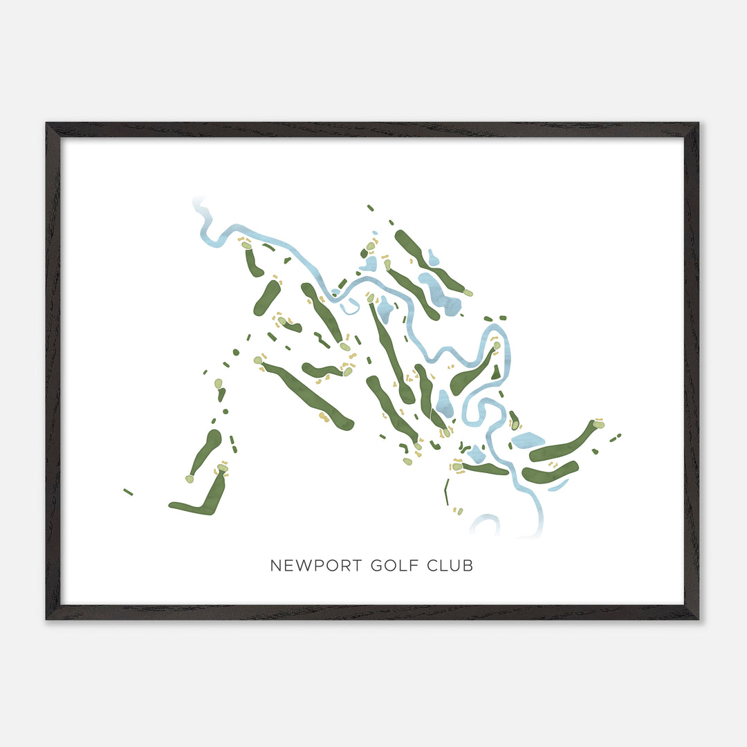 Print of Newport Golf Club Modern Map