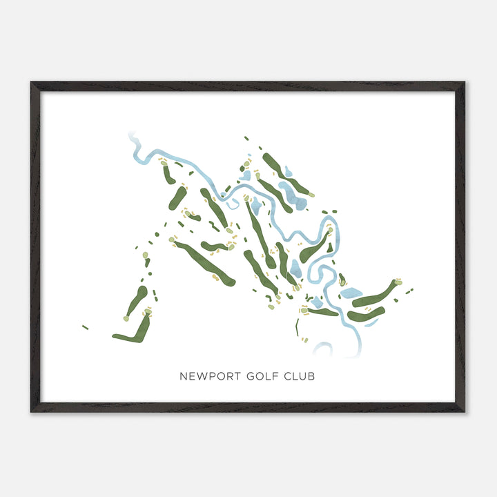 Print of Newport Golf Club Modern Map