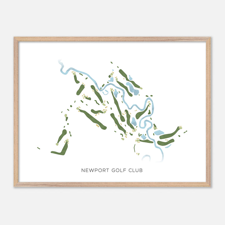 Print of Newport Golf Club Modern Map