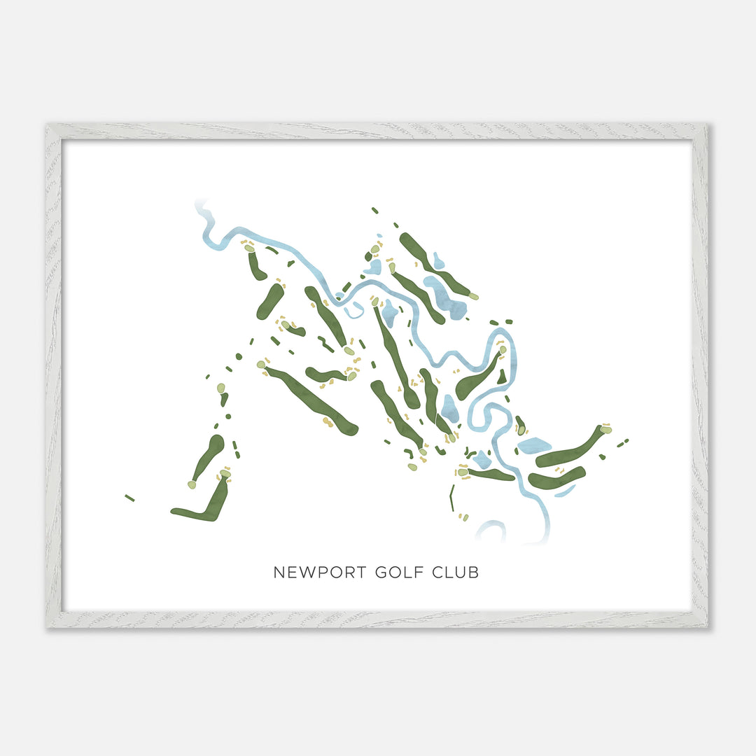 Print of Newport Golf Club Modern Map