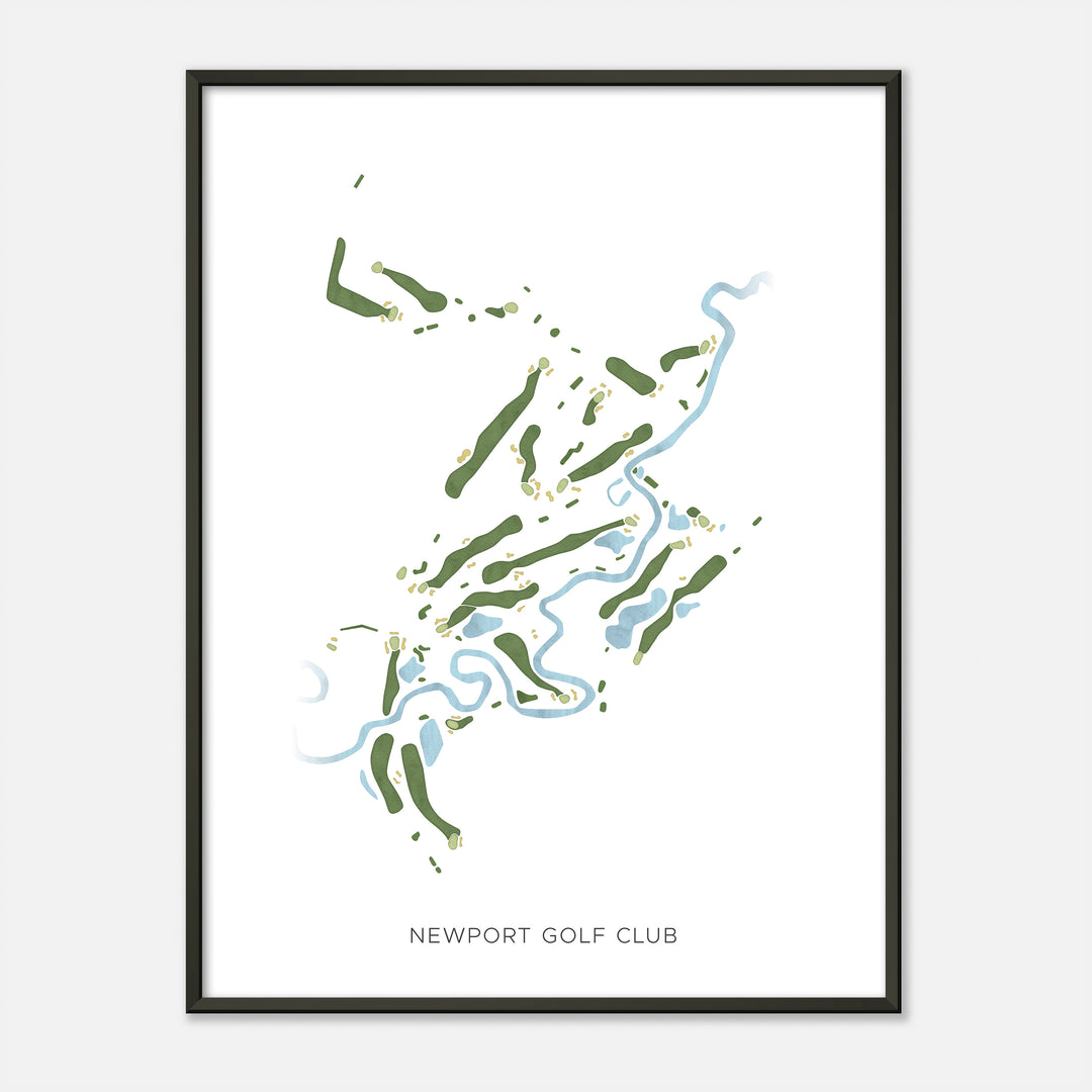 Print of Newport Golf Club Modern Map