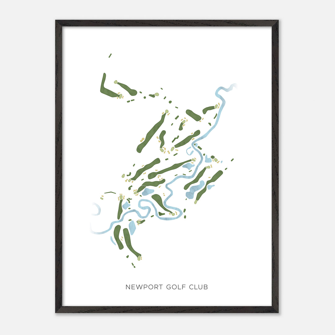 Print of Newport Golf Club Modern Map