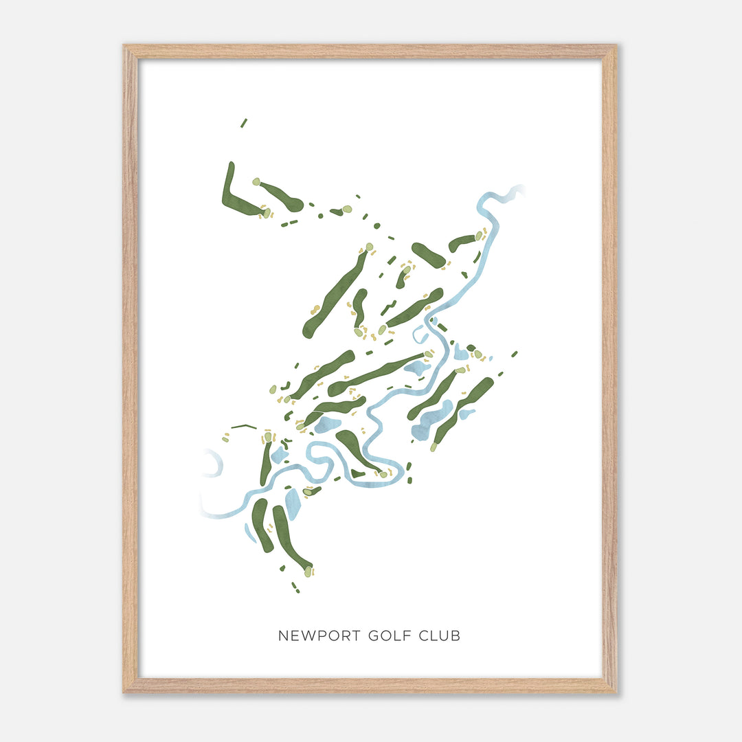 Print of Newport Golf Club Modern Map