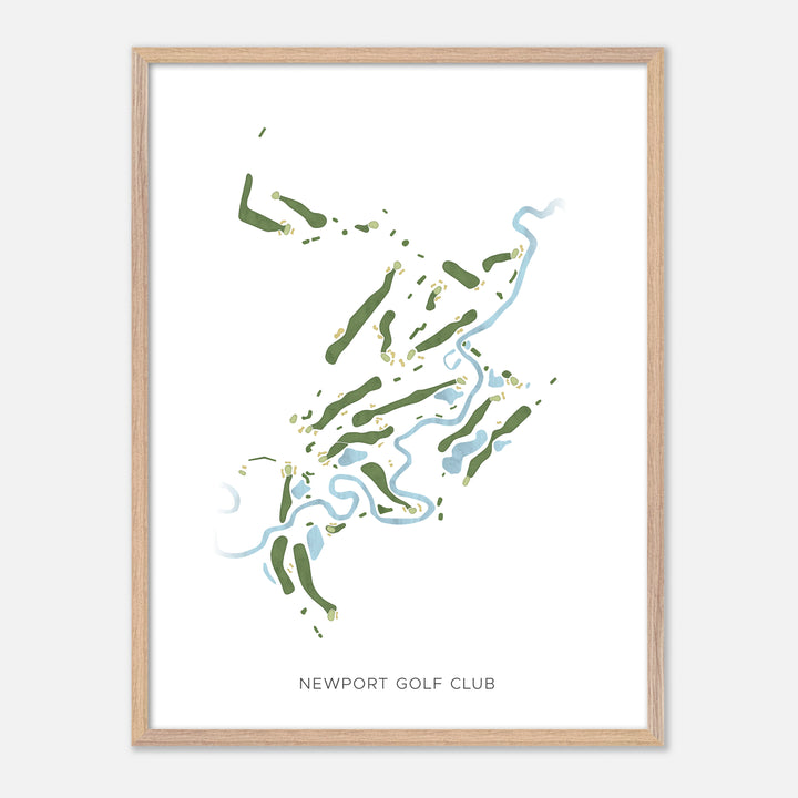 Print of Newport Golf Club Modern Map