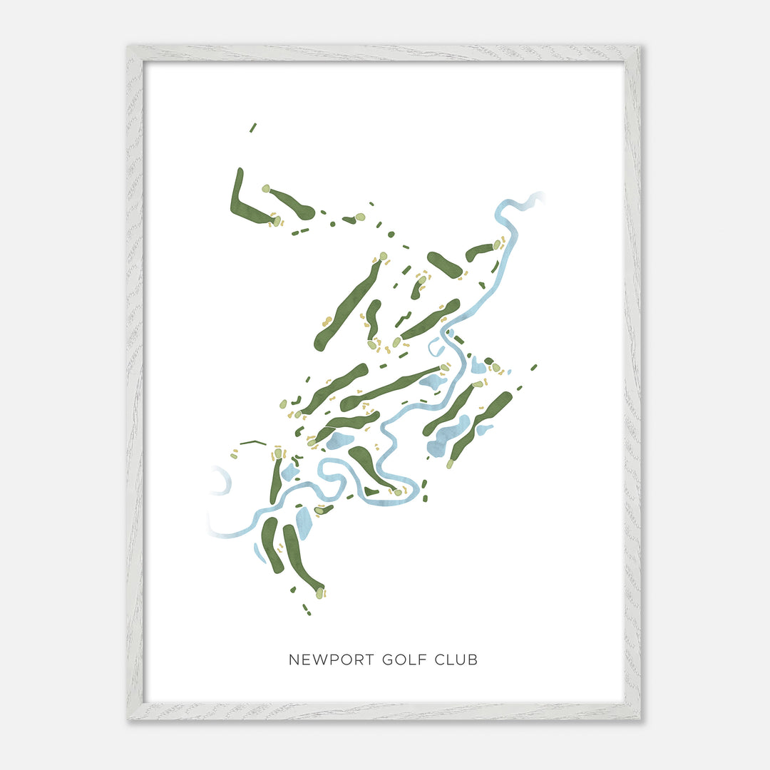Print of Newport Golf Club Modern Map