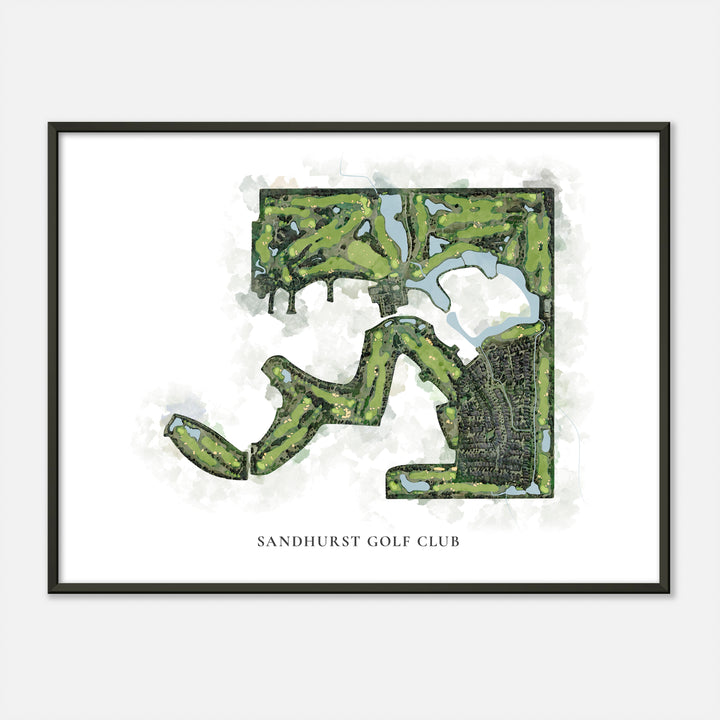 Print of Sandhurst Golf Club Classic Map