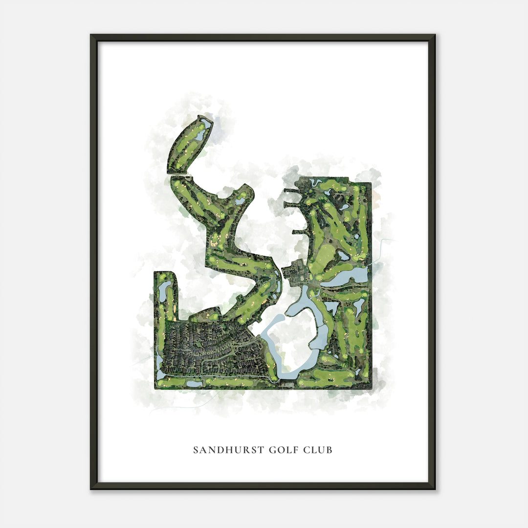 Print of Sandhurst Golf Club Classic Map