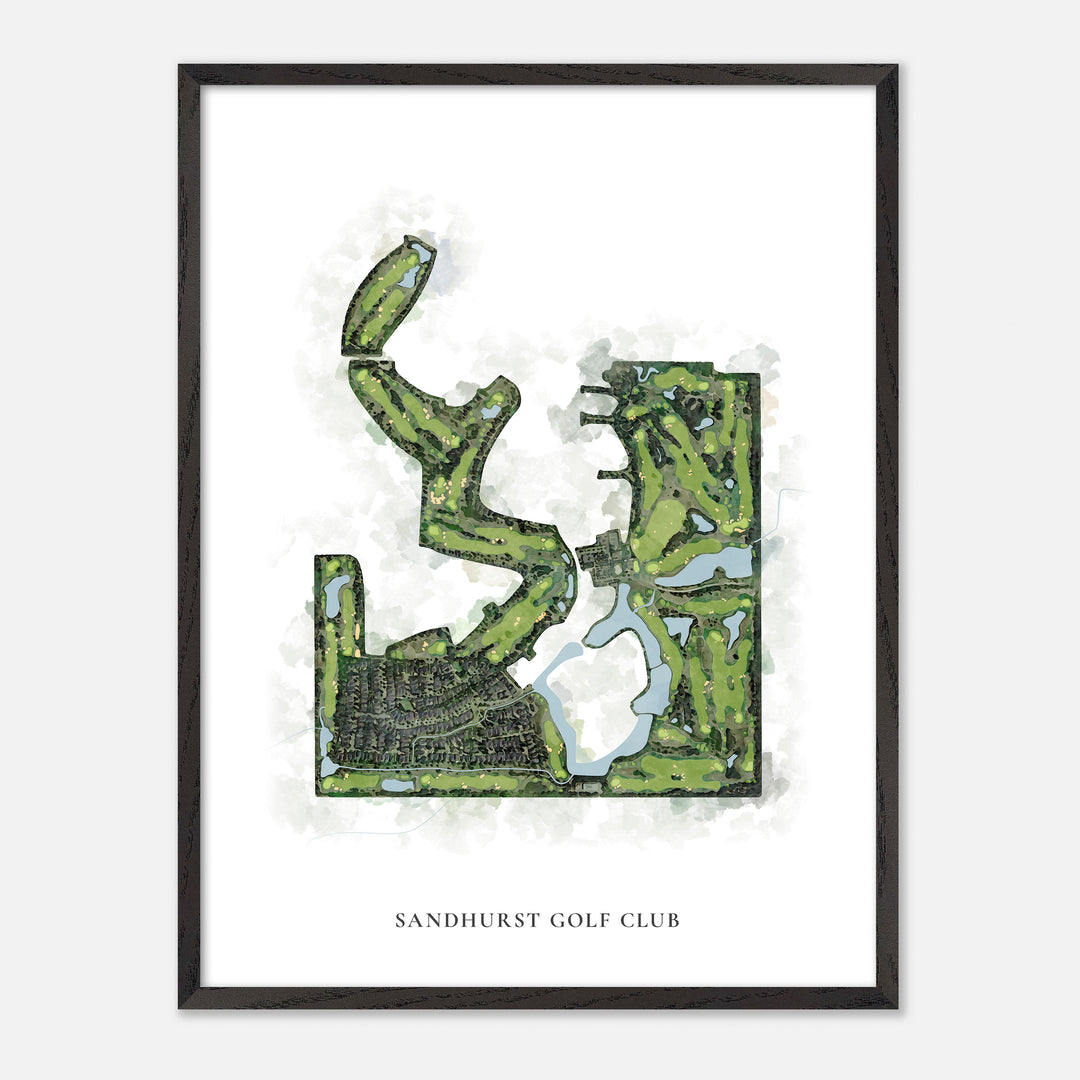 Print of Sandhurst Golf Club Classic Map