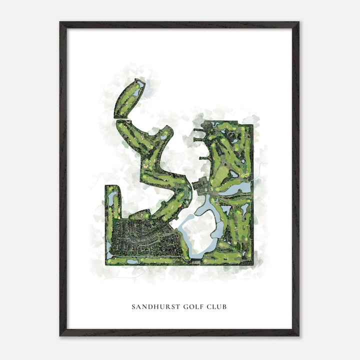 Print of Sandhurst Golf Club Classic Map