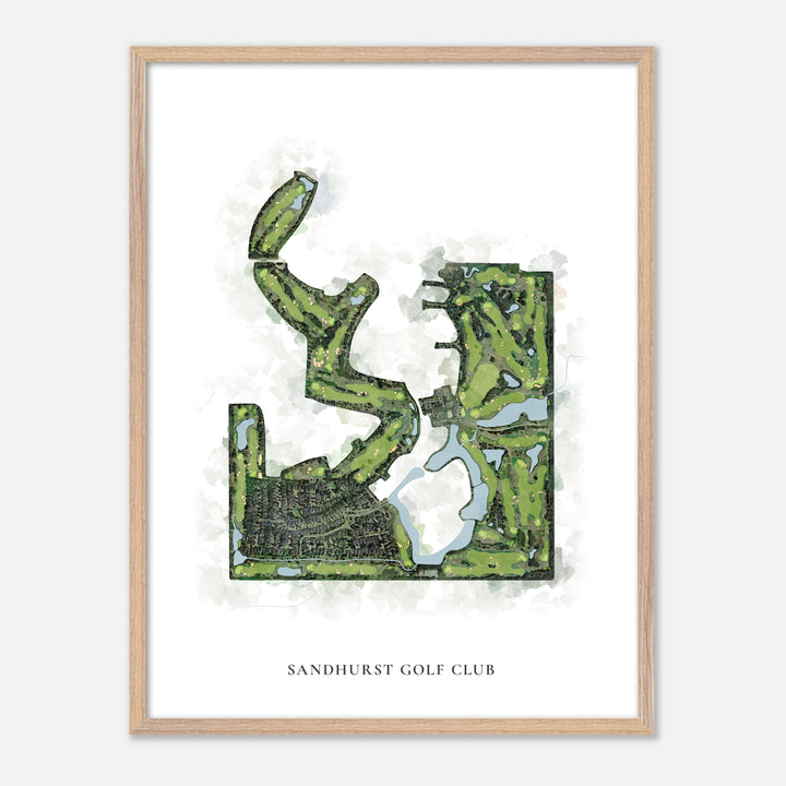 Print of Sandhurst Golf Club Classic Map