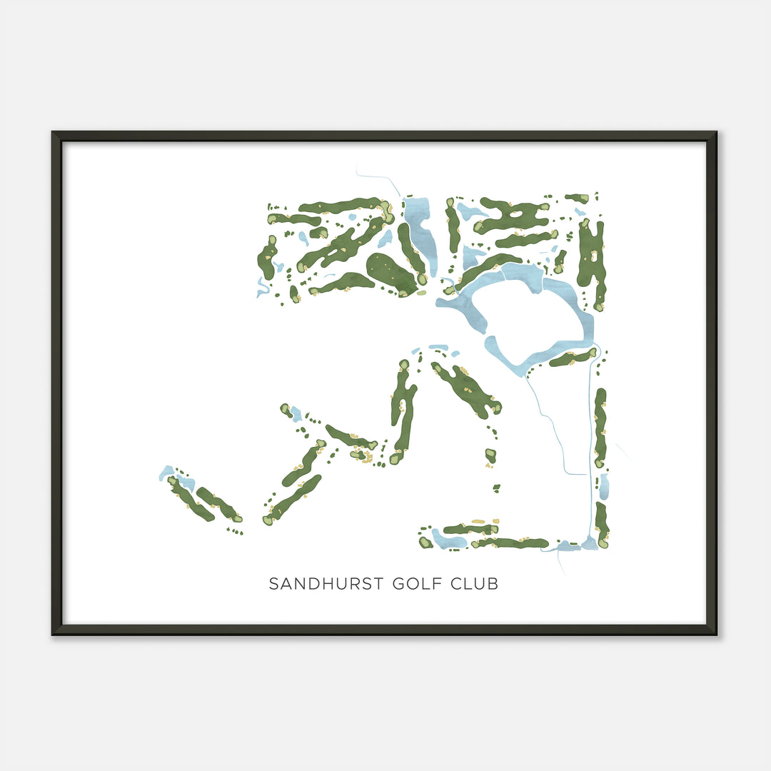 Print of Sandhurst Golf Club Modern Map