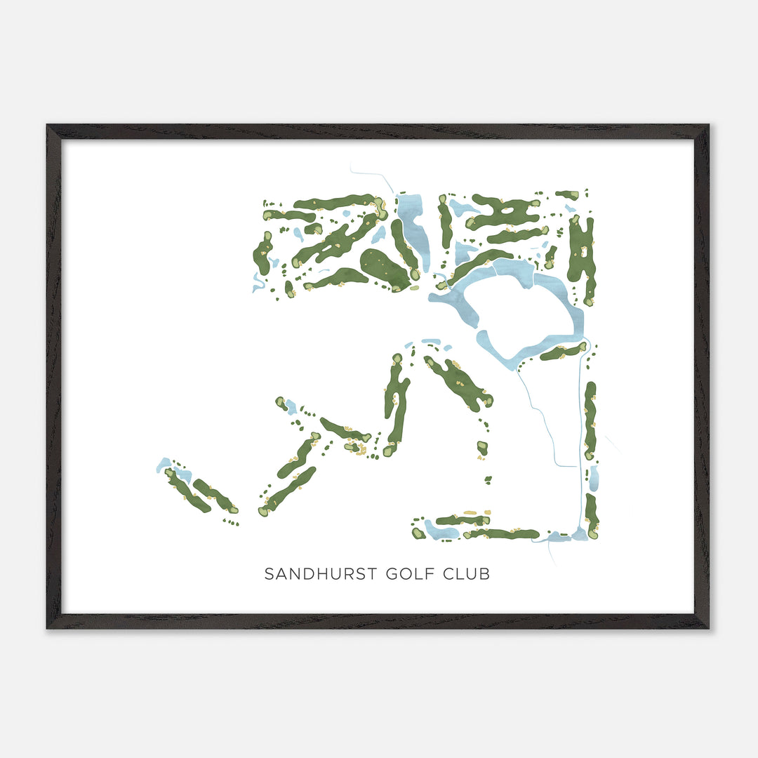 Print of Sandhurst Golf Club Modern Map