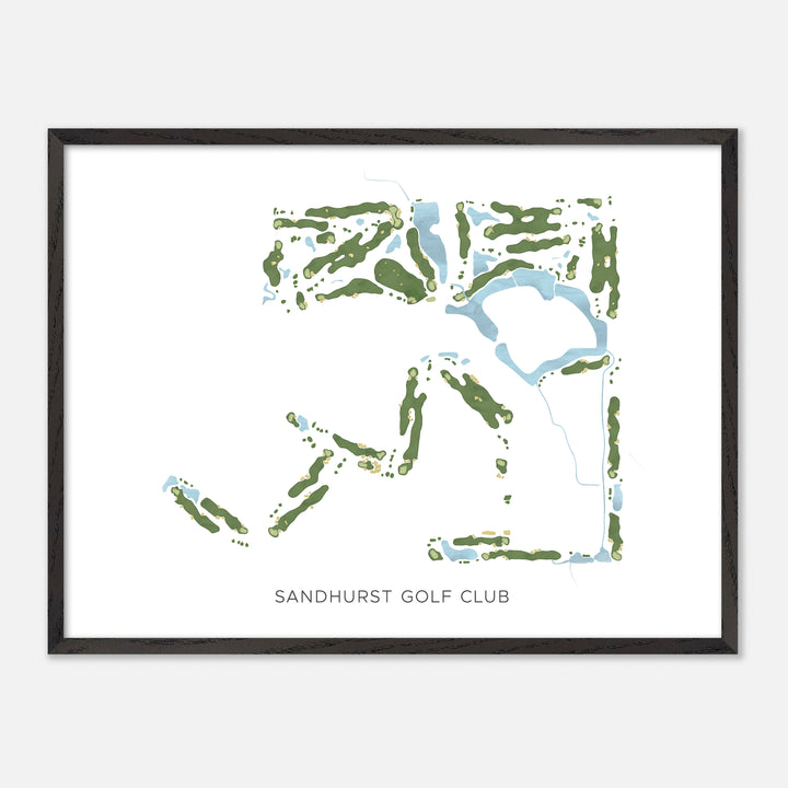 Print of Sandhurst Golf Club Modern Map