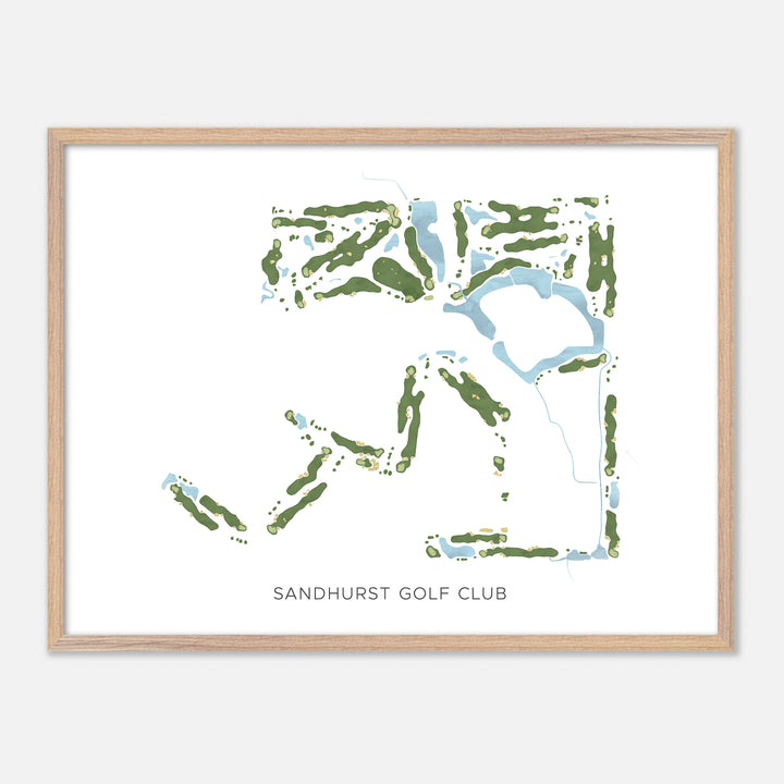 Print of Sandhurst Golf Club Modern Map
