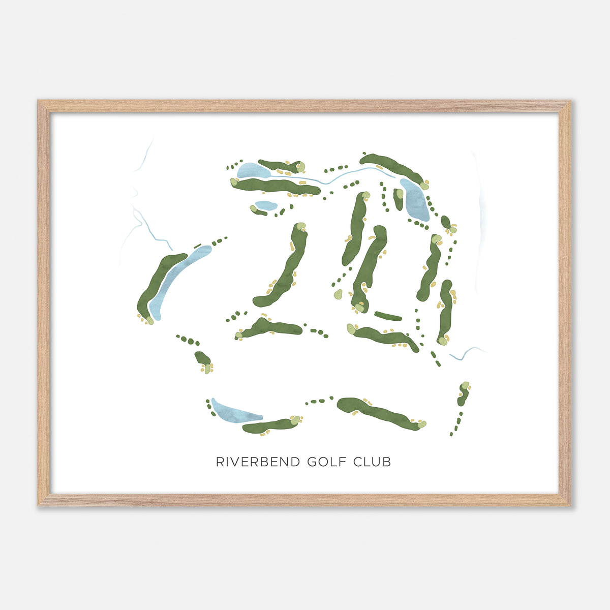 Print of Riverbend Golf Club Modern Map