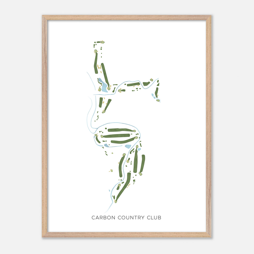 Print of Carbon Country Club Modern Map