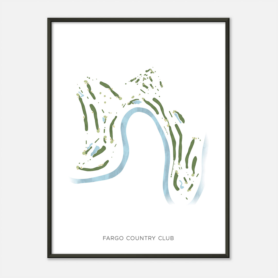 Print of Fargo Country Club Modern Map